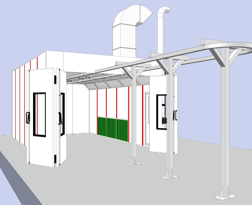 Cabine de peinture ventilation verticale — Industrie-Systèmes