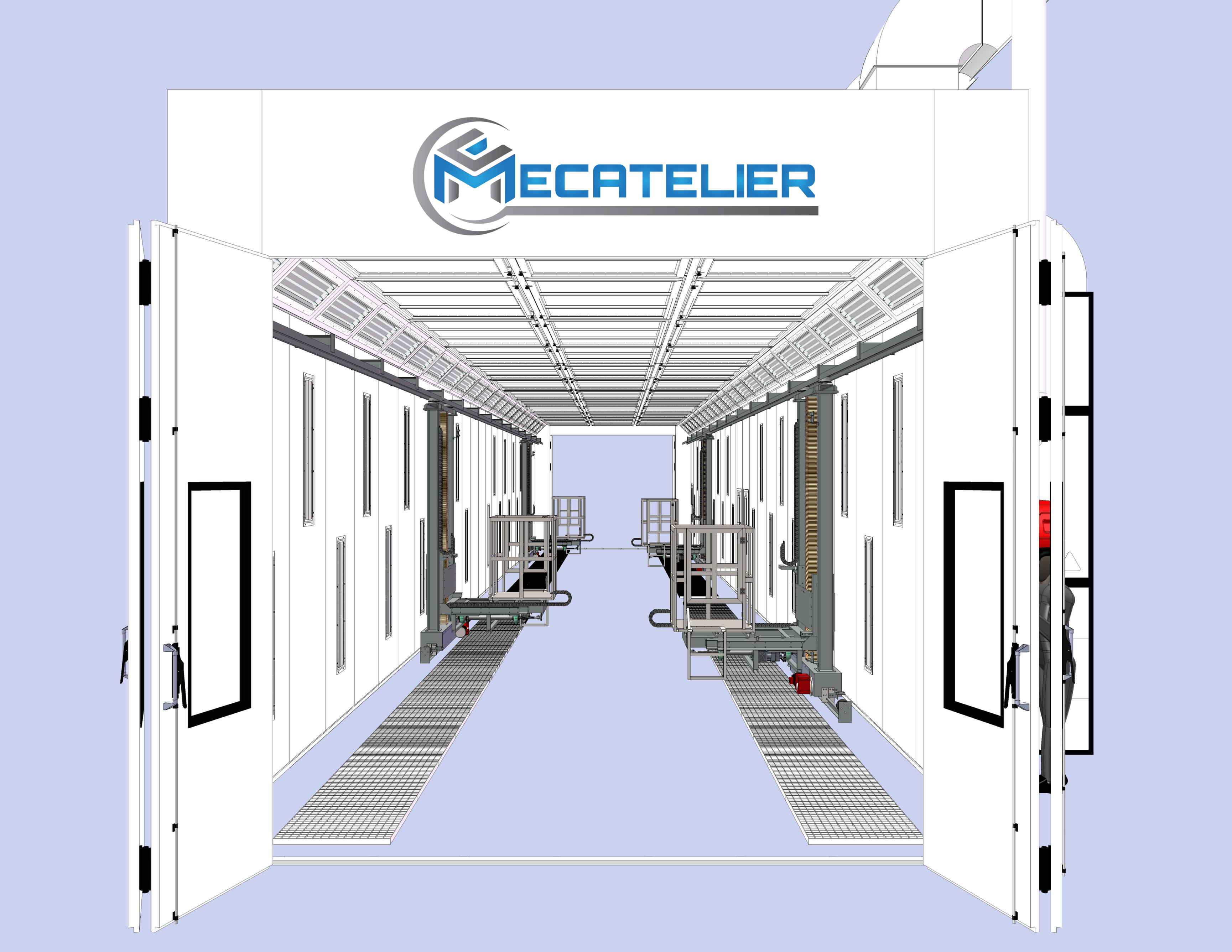 Cabine de peinture à ventilation verticale – STI Larçay – Solutions  Techniques pour l'Industrie